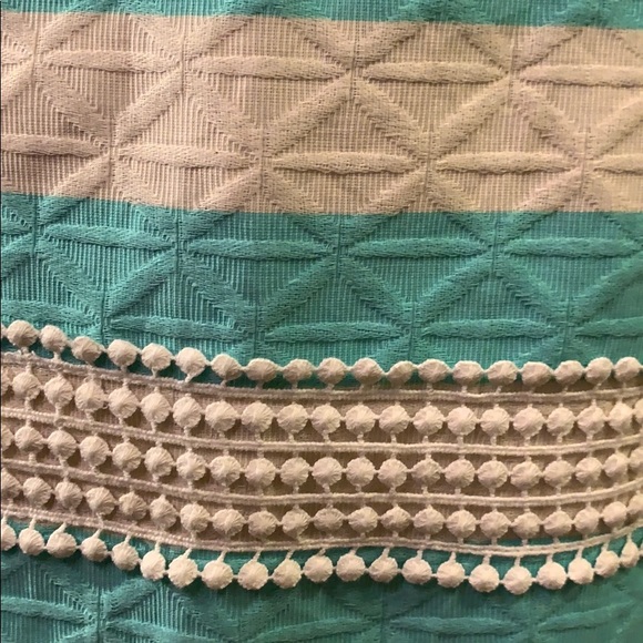 ✨NWT✨Gabby Sky Aqa/Crm Embroidered Patterned Dress - Picture 7 of 8